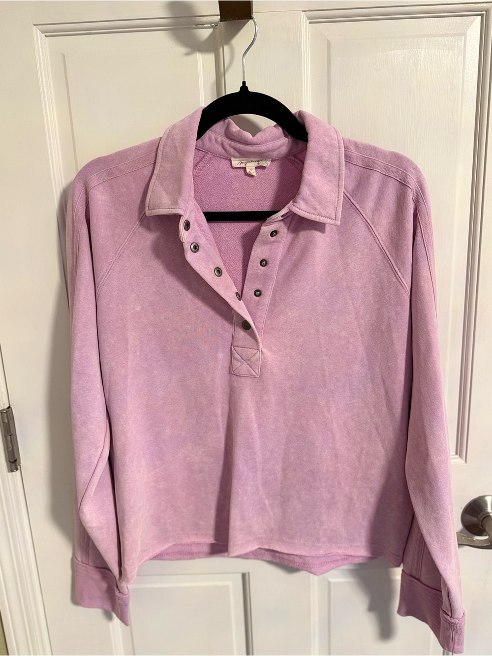 Mystree Lavender Snap-Front Pullover Sweatshirt‎